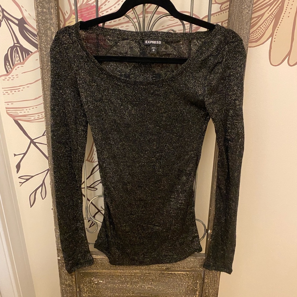 Adult Small Express black sparkle shirt